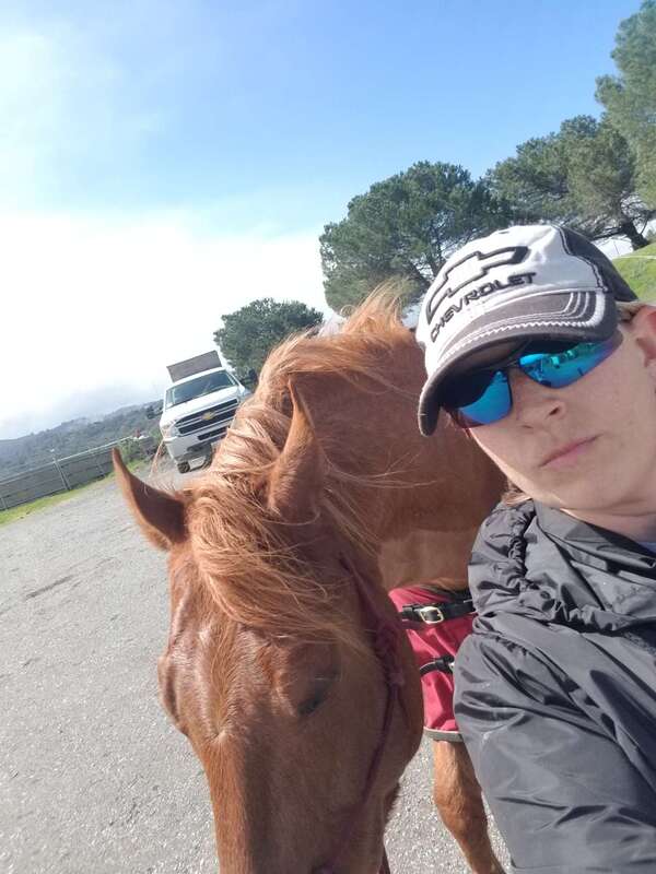 Jenn snaps a selfie with Bodie the horse